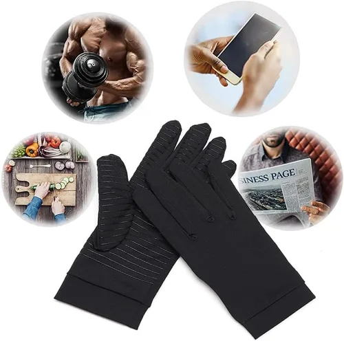 Vista 3 de Copper Arthritis Gloves - Full Hand Compression Gloves for Hands and Fingers Rehabilitation