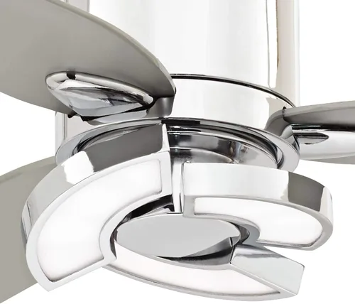 Vista 3 de Ventilador de techo interior Vengeance de 56" cromado de 3 aspas con Estilo moderno acabado plateado dormitorio sala de estar cocina comedor oficina