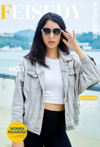 Vista 5 de FEISEDY - gafas de sol polarizadas para mujer, marco compuesto brillante B2289
