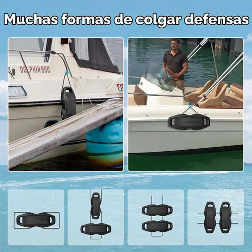 Vista 6 de AWEMUFA Defensas de Barco Fáciles de Instalar Parachoques para Atraque Defensa Ideal para Pontón, Lobina, Moto Acuática y Barcos de Pesca Negro