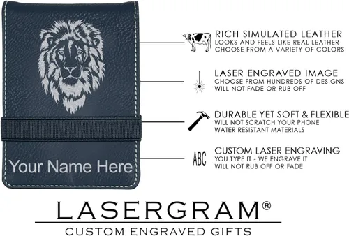 Vista 4 de LaserGram Mini padfolio con bloc de notas y bolígrafo, bombero, grabado personalizado incluido (negro con plata)