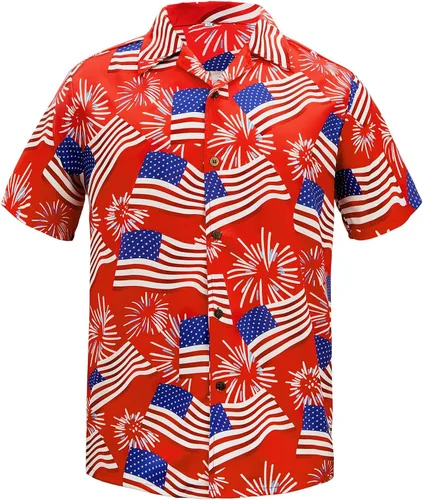 Vista 7 de Camisa hawaiana para hombre, con estampado floral, cómoda, con botones, casual, manga corta, ropa de playa para hombre