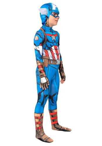 Vista 5 de Disfraz Zentai de Capitán América para Niños Multicolor