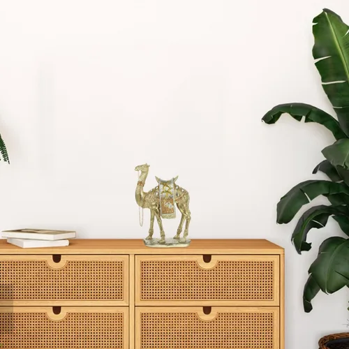 Vista 9 de ABOOFAN Estatua de camello de simulación para decoración del hogar, figura de camello de resina de estilo de Oriente Medio para el hogar, oficina