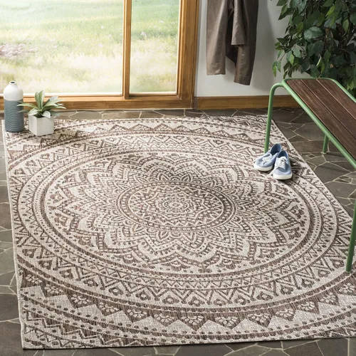 Vista 68 de SAFAVIEH Alfombra lavable al aire libre Courtyard Collection - 2'3" x 5', marfil y verde, no desprende pelusa y fácil limpieza, ideal para patio