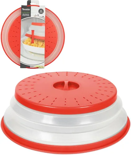 Vista 12 de Tovolo Cubierta antisalpicaduras para microondas para alimentos, mediano (rojo manzana acaramelada) – Tapa protectora antisalpicaduras de silicona