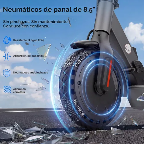 Vista 5 de Scooter eléctrico - Scooter eléctrico para adultos y adolescentes Negro 2