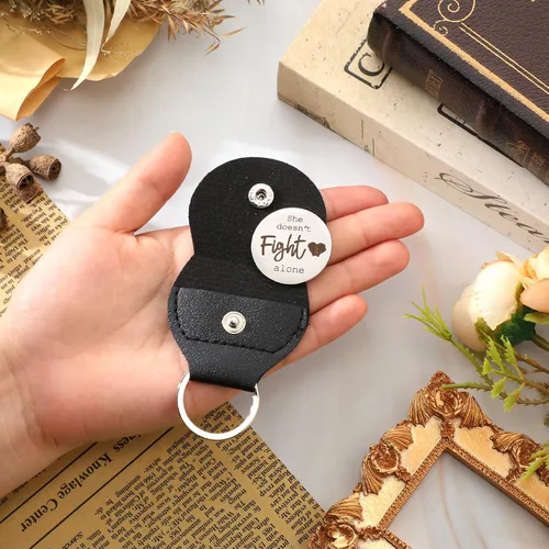 Vista 5 de Sureio Ficha de recuerdo de bolsillo para relaciones a larga distancia, recuerdo de acero inoxidable, regalo inspirador de doble cara con llavero