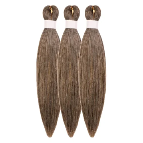 Vista 28 de Pelo corto negro trenzado preestirado de 14 pulgadas para trenzas sin nudos, pelo sintético 1B trenzado para trenzas Bob Box