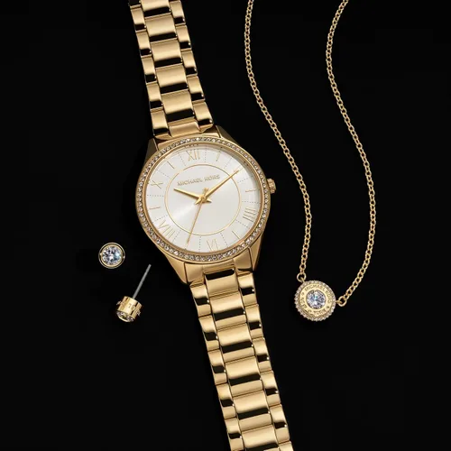 Vista 5 de Michael Kors Lauryn Reloj para Mujeres, Reloj de Pulsera de Acero Inoxidable para Mujeres