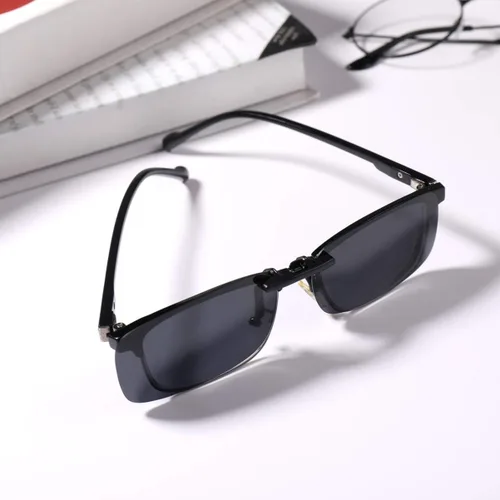 Vista 4 de SEWACC 3 lentes de sol polarizados con clip para lentes graduados, antideslumbrantes, lentes de conducción con clip, sin marcos, con clip en gafas