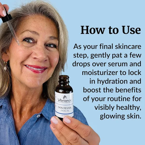 Vista 4 de Vibriance Aceite facial Skin Revival - Ingredientes naturales - Hidratante facial para tipos sensibles y secos, con vitamina E, espino amarillo
