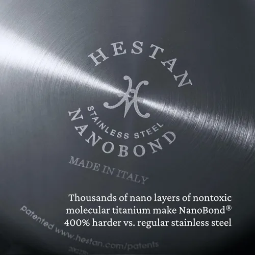 Vista 9 de Hestan - Colección NanoBond - Sartén de titanio de acero inoxidable, compatible con placa de inducción, 5 cuartos de galón