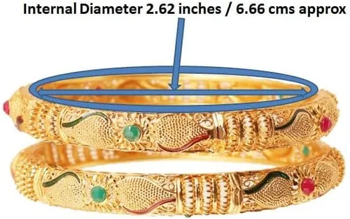 Vista 3 de Touchstone Pulsera de metal pelado con grabado a mano de Bollywood indio Jaipur Meenakari esmaltado exclusivo de joyería de diseñador en tono dorado