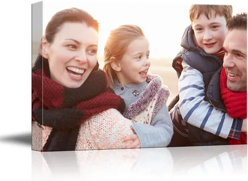 Vista 8 de NWT Impresiones en lienzo personalizadas con tus fotos para la familia, cuadros de lienzo personalizados para pared para imprimir enmarcados de 10 x