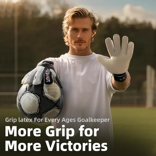Vista 3 de Sportout Guantes de portero para jóvenes y adultos, agarre fuerte para las paradas más difíciles, con protección en los dedos y látex de 4+3MM