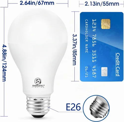 Vista 2 de ENERGETIC SMARTER LIGHTING Bombilla LED A21 regulable, equivalente a 150 W, bombillas superbrillantes de 2600 lúmenes, blanco suave 2700 K, base
