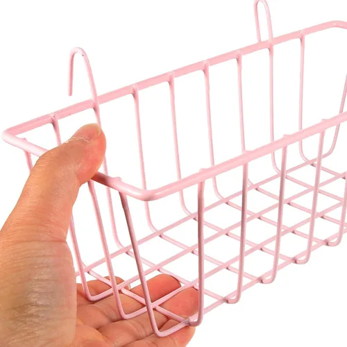Vista 4 de Accesorios para hámster de cobayas, estante para conejo, conejo, conejo, rosa, hierro forjado, cesta colgante, accesorios para conejillos de indias
