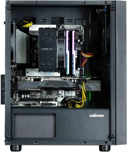 Vista 9 de Zalman T3 MATX Micro-ATX - Carcasa compacta para computadora de escritorio 2 x 120mm Non-RGB Fans, Full Tempered Glass Side Panel, USB 3.0, Modern