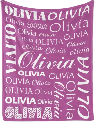 Vista 9 de Manta personalizada con nombre para niños y adultos, manta de franela personalizada con nombre
