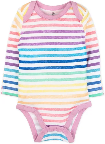 Vista 3 de HonestBaby Multipack de mamelucos de manga larga de algodón orgánico para bebés y niñas