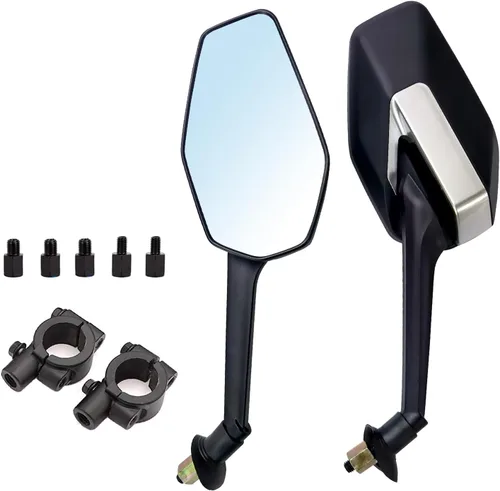 Vista 9 de Mamiko Espejos de Motocicleta Universales de 8MM para Manillares de 7/8" Compatible con ATV Moto de Nieve Scooter Ciclomotor Dirt Bike Sportsman