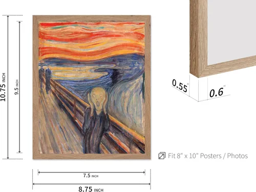 Vista 3 de Poster Master Póster vintage Munch – Impresión retro expresionismo – Regalo para artista, inauguración de la casa, El grito, clásico, abstracto