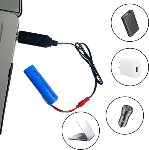 Vista 6 de Cable de carga USB de 3.7 V con enchufe JST compatible con helicóptero de avión RC/Sky Viper Drone/RC Car Toys Accesorios para batería Lipo