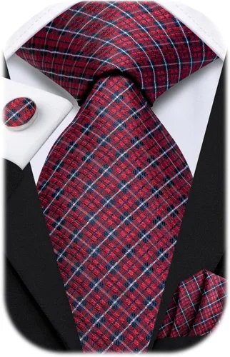 Vista 90 de Dubulle Corbata tejida de cachemira para hombre y gemelos de pañuelo para hombre, conjunto de gemelos para boda formal y negocios