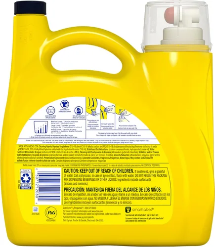 Vista 7 de Tide Simply All-In-One, detergente líquido para ropa sucia con aroma a flor de saúco, 89 cargas, 117 onzas líquidas