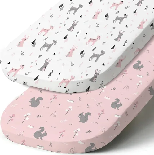 Vista 26 de BROLEX - Fundas elásticas para cambiador, funda para cambiador para bebés, niños y niñas, paquete de 2 unidades, punto de jersey, flecha y búho