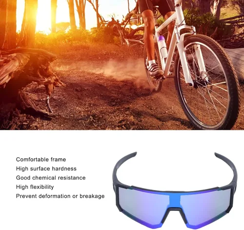 Vista 5 de VGEBY Gafas de sol para bicicleta, gafas de sol de ciclismo, gafas de sol para bicicletas, gafas de sol MTB Bike Can Mount Myopía Frame