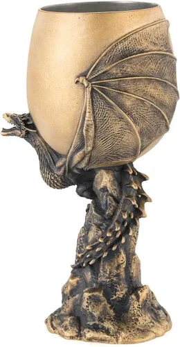 Vista 5 de Royal Selangor Colección Juego de Tronos acabado a mano de peltre edición limitada Gilt Drogon Goblet Gift