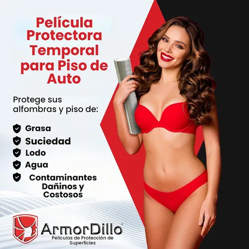 Vista 8 de ArmorDillo Película de Plástico Transparente, Interior del Automóvil, Alfombrillas del Piso, Protectora, Múltiples Usos - 1 Rollo, 24" x 200