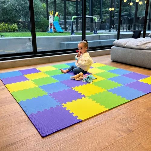 Vista 16 de MioTetto Alfombra de Juego para Bebés, Cómoda Alfombra para Tiempo de Barriga – Azulejos de Espuma Portátiles para Piso, Alfombra de bebé segura
