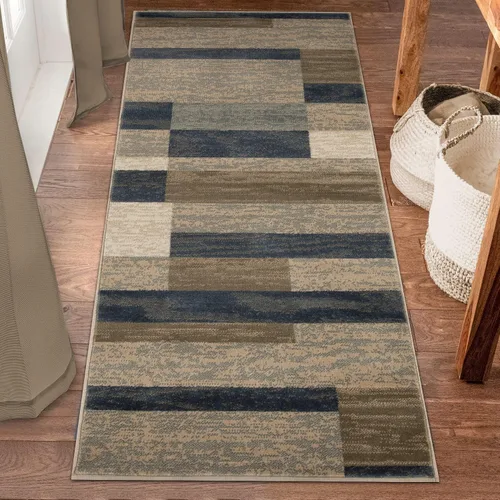 Vista 44 de Superior - Alfombra de pasillo, reverso de yute, moderna, geométrica, para dormitorio, oficina, sala de estar, entrada, suelo de madera dura