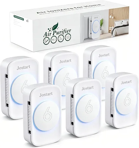 Vista 10 de JOSTART Paquete de 3 ionizadores de aire para el hogar, purificador de aire