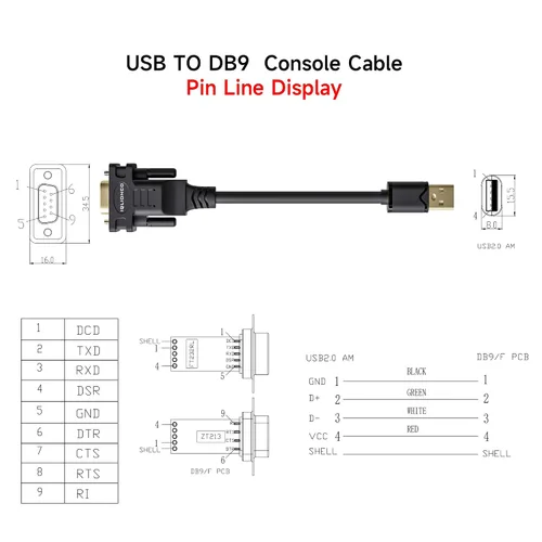 Vista 5 de Adaptador USB a RS232 de 12 pies con chipset FT232RL, cable serie USB 2.0 hembra compatible con Windows 11,10, 8, 7, Vista, XP, 2000, Linux y Mac