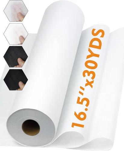 Vista 10 de PLANTIONAL Interfaz fusible no tejido no tejido blanco ligero para planchado: 16.5 "x 30yds Interfaz no tejida de peso ligero en poliéster de una