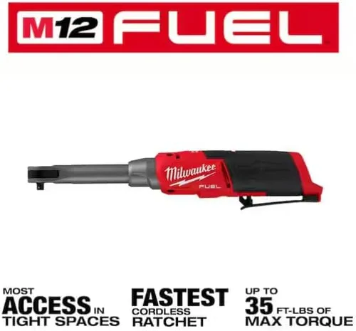Vista 2 de Milwaukee 2560-20 M12 Combustible, Trinquete extendido de 3/8" (herramienta básica)