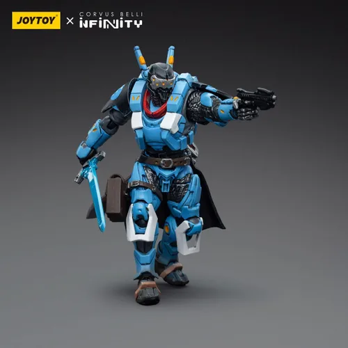 Vista 7 de JoyToy Infinity Corvus Belli 1/18 Figura de acción PanOceania Knight of Santiago Hacker