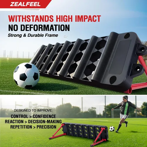 Vista 3 de ZEALFEEL - Tablero de Rebote de Fútbol, 6 modos de Rebote en 1, Portátil, Superficie Dual, Pared de Fútbol con 3 Ángulos Ajustables para Pase