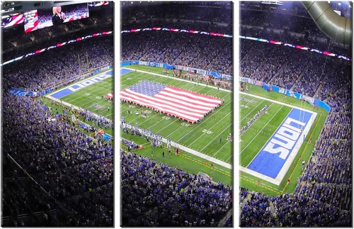 Vista 48 de TUMOVO MetLife Stadium - Decoración de pared de Nueva York, 3 piezas, lienzo, arte de pared para decoración del hogar, juegos de fútbol americano