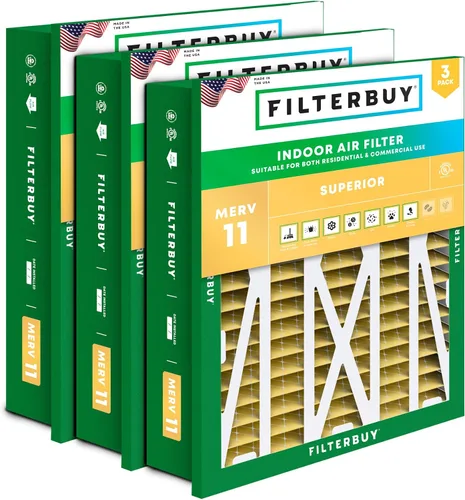 Vista 22 de Filterbuy Filtro de aire MERV 11 de 10 x 17 x 2 pulgadas para defensa de mascotas y alergias (paquete de 3), filtros exteriores plisados