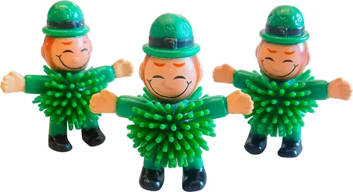 Vista 2 de 12 juguetes de duende mini del día de San Patricio, juguetes de puercoespín para apretar, juguete para aliviar el estrés para niños, recuerdo