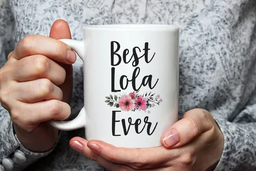 Vista 3 de Fonhark - Taza de café Lola, abuela filipina, Best Lola Ever, cultura pop de reality TV, taza novedosa de 11 onzas, color blanco