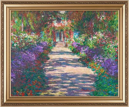 Vista 157 de IPIC - Reproducción artística de los lirios de agua de Claude Monet 1906, impresiones giclée coinciden con el marco dorado clásico, arte de pared