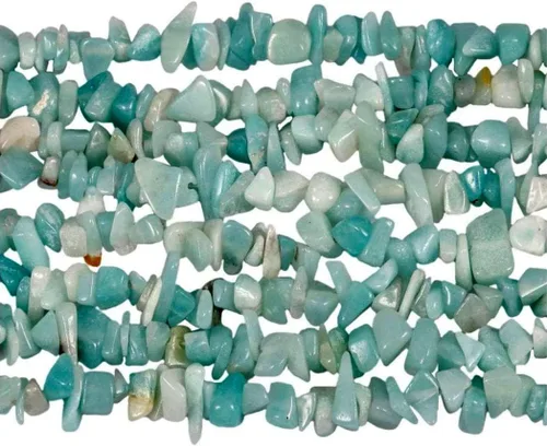 Vista 2 de Cuentas de amazonita genuinas de 0.197-0.315 in de forma irregular para hacer joyas, 1 hebra de 32 pulgadas