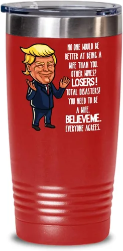 Vista 13 de Trump Future Wife Propuesta de vaso aislado regalos nadie sería mejor en ser una esposa que tú, divertido regalo de boda idea para esposa a ser