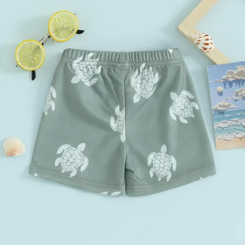 Vista 3 de Aoiureznia Traje de baño para niños pequeños y bebés, trajes de baño de playa, cintura ajustable, pantalones cortos de natación